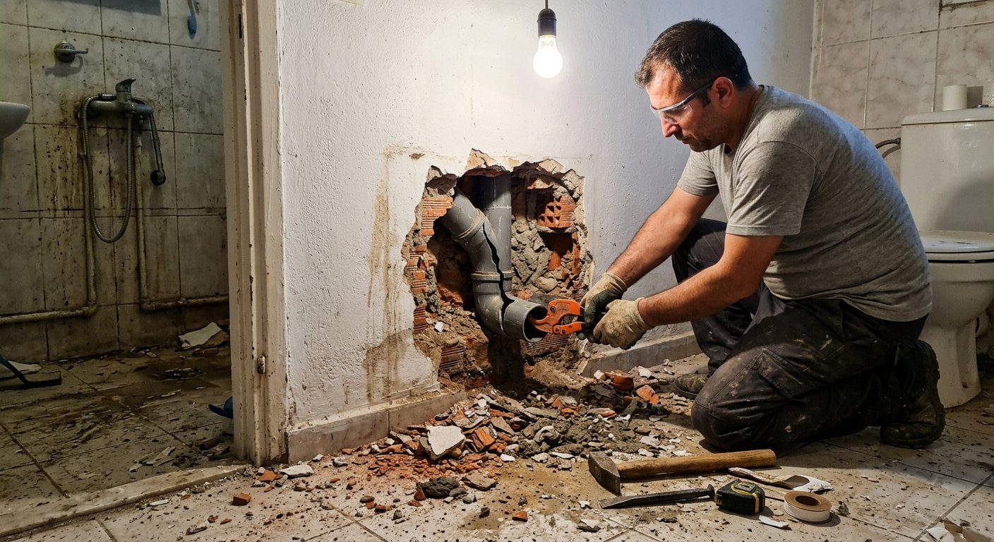 Banyo Gider Açma kamera veya hat kontrolü